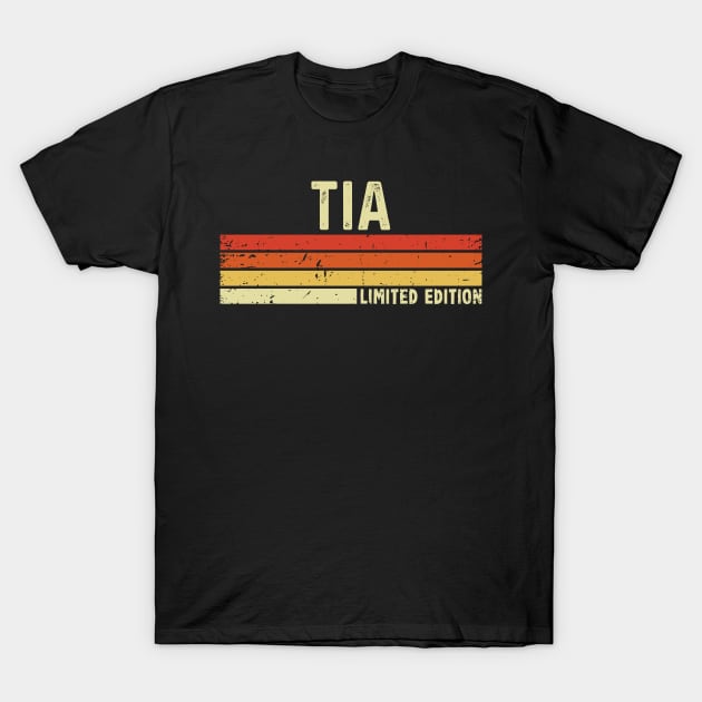 Tia Name Vintage Retro Limited Edition Gift T-Shirt by CoolDesignsDz